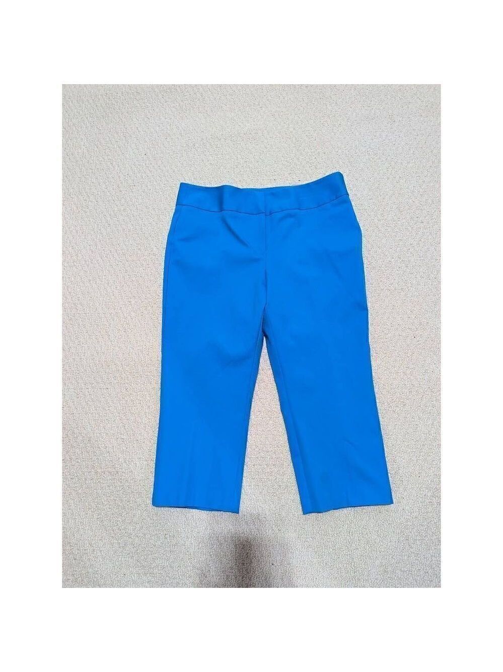 Laura Ashley Womens Cropped Pants Straight Leg High Rise Blue Size 12 NWT